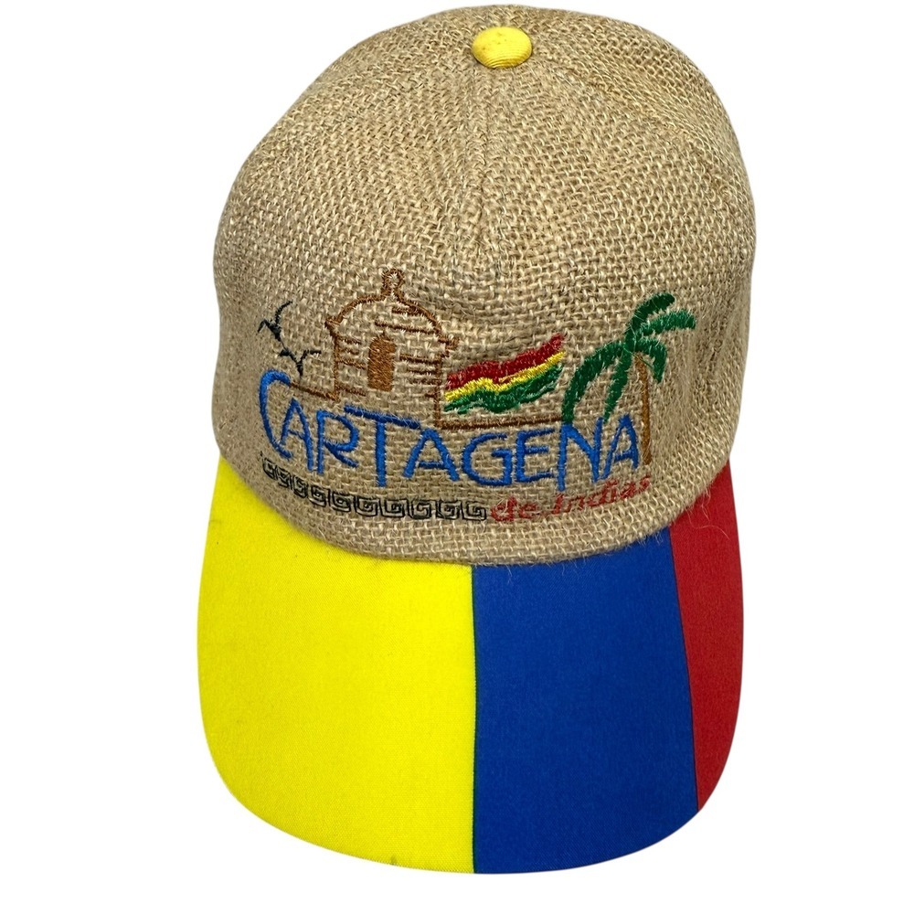 Cartagena de Indias Baseball Cap Burlap Hat Adjustable Snapback Men OSFA